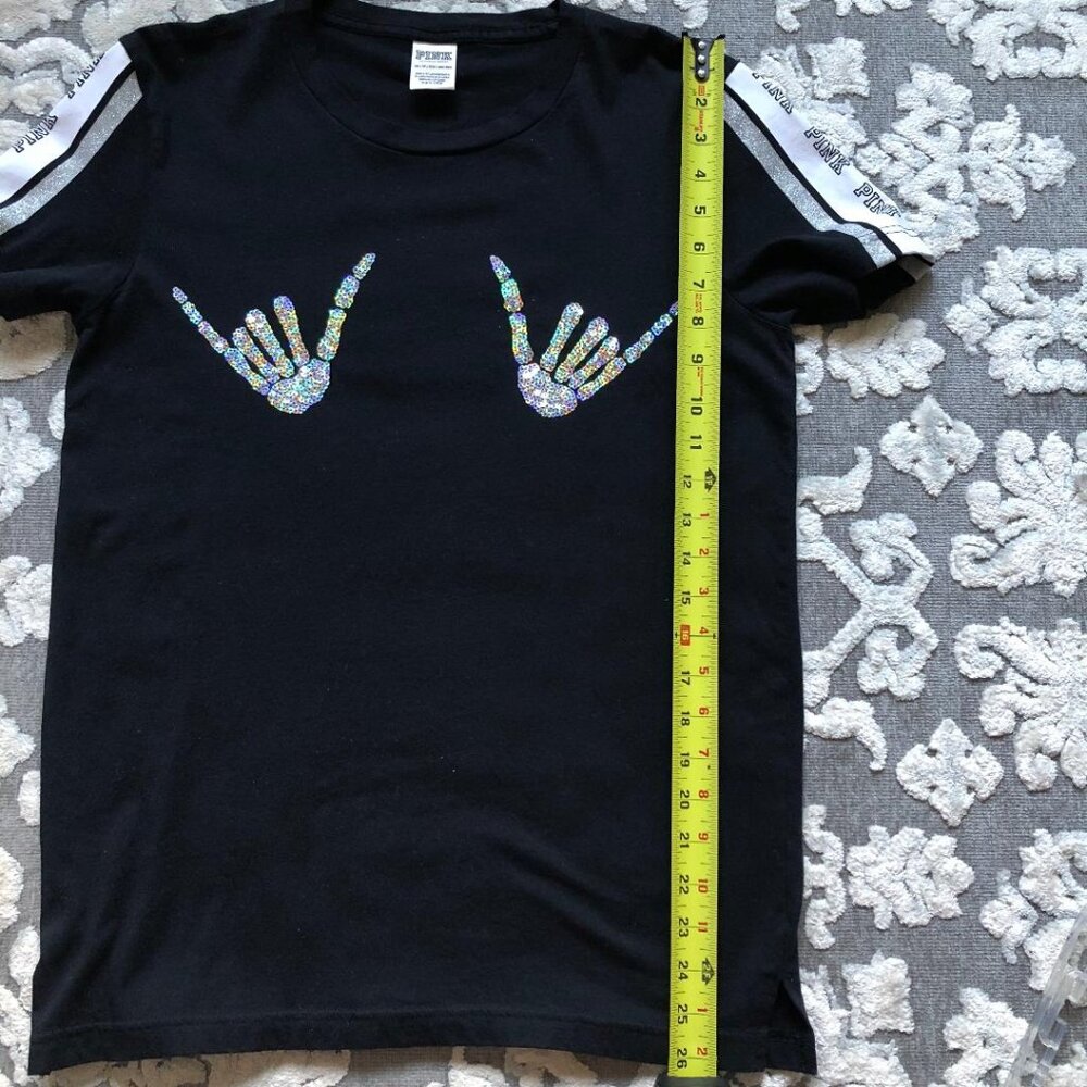 PINK Victoria's Secret, Black Limited Edition T-shirt, Size: XS - Picture 6 of 6